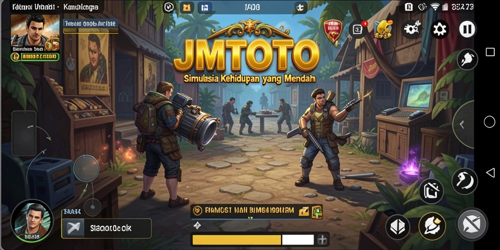 Tangkapan layar JMTOTO menampilkan momen seru dalam gameplay simulasi.