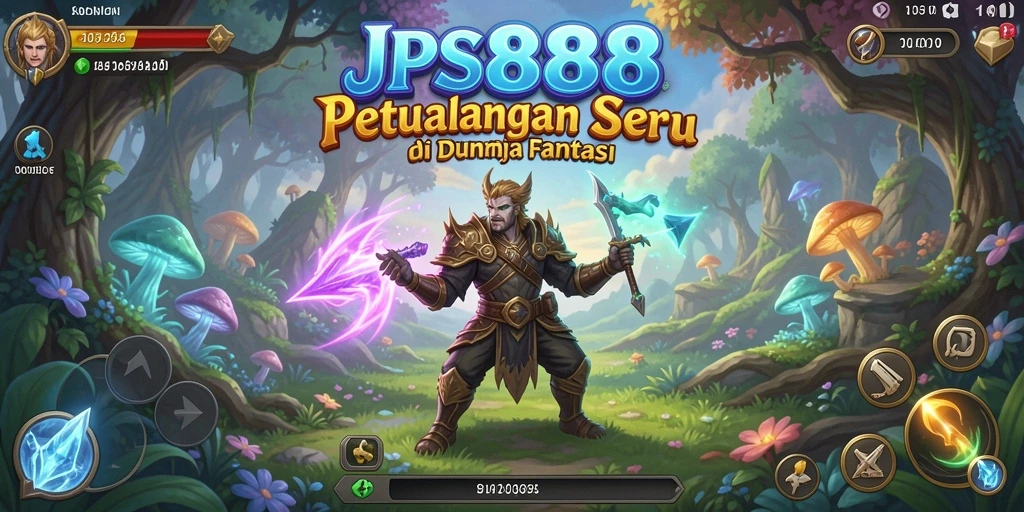 Tampilan gameplay JPS888 dengan karakter yang menjelajahi dunia fantasi.
