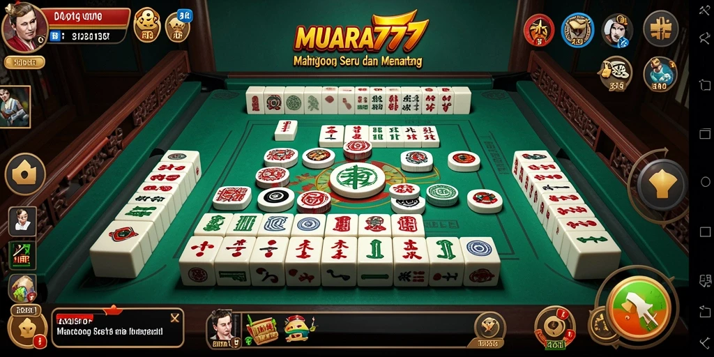 Screenshot utama MUARA777 menampilkan aksi seru permainan Mahjong.