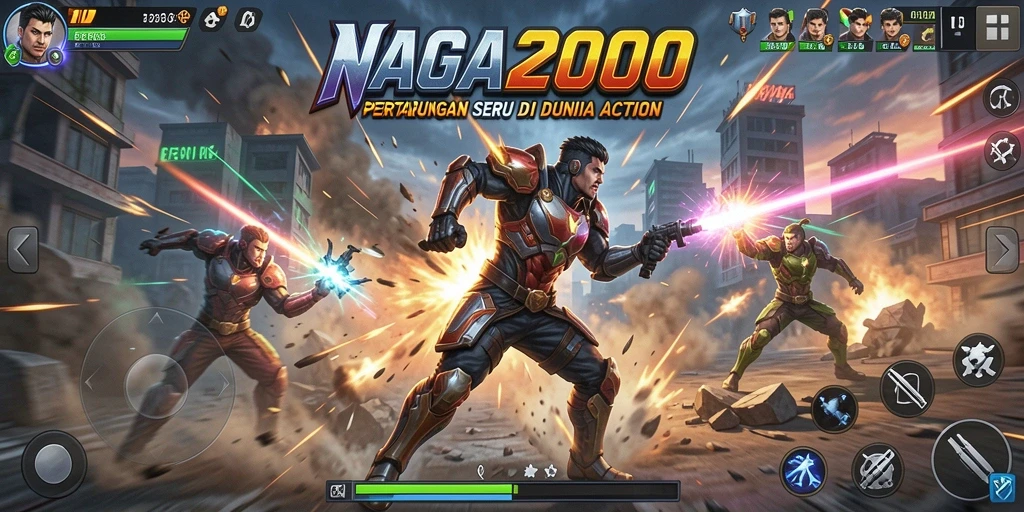 Tampilan gameplay NAGA2000 yang penuh aksi dan seru.