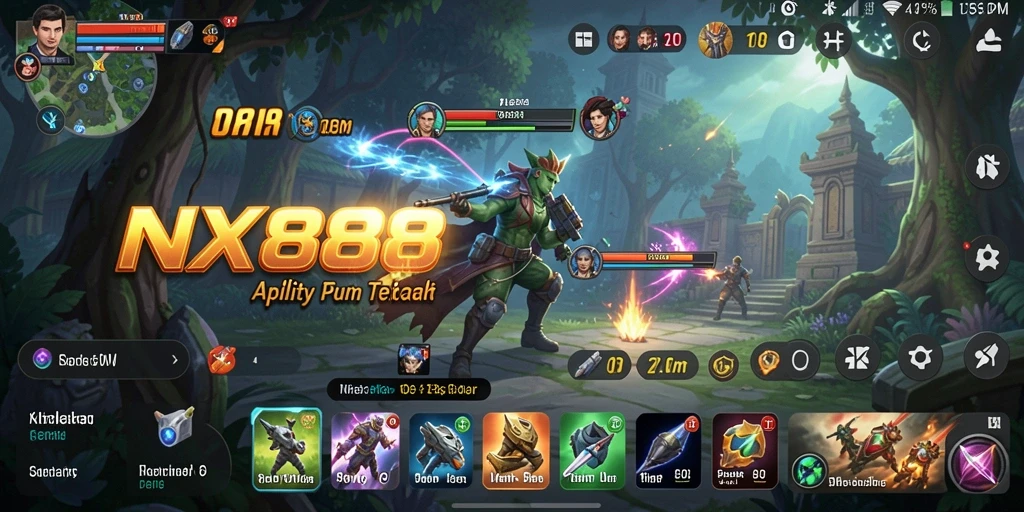 Screenshot utama menampilkan antarmuka pengguna NX888 yang intuitif.