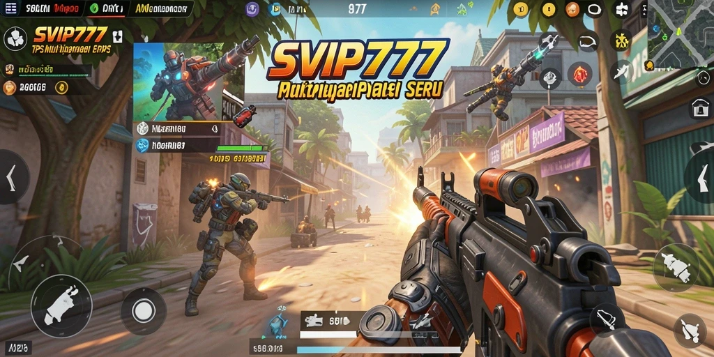 Screenshot SVIP777 menampilkan pertempuran intens di peta yang mendetail.