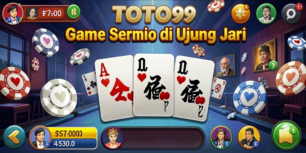 Tampilan seru gameplay Domino di TOTO99 dengan teman.