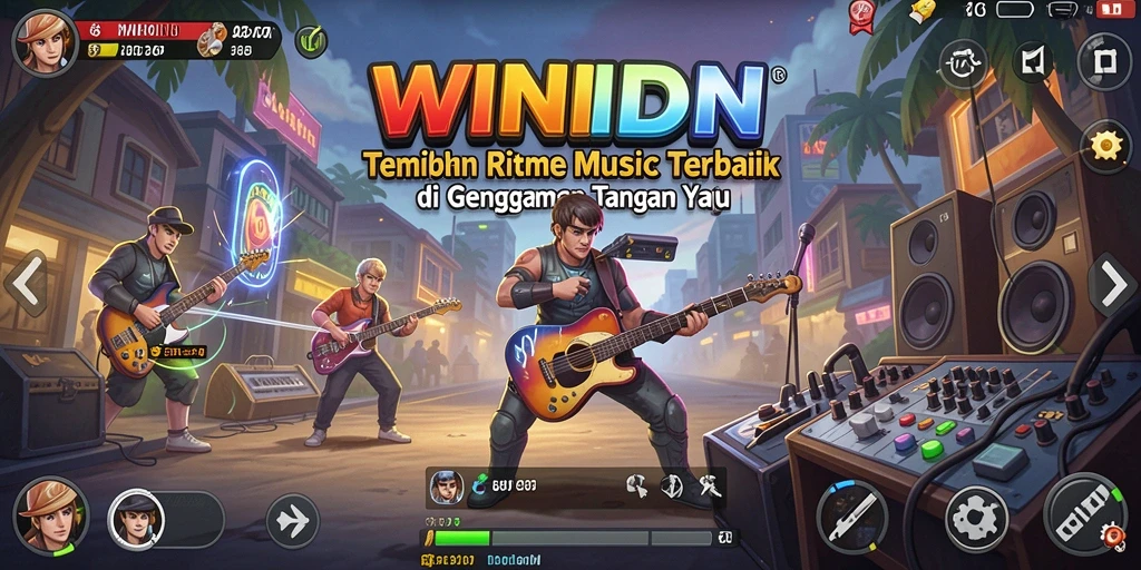 Screenshot menunjukkan gameplay seru dari WINIDN yang penuh ritme.
