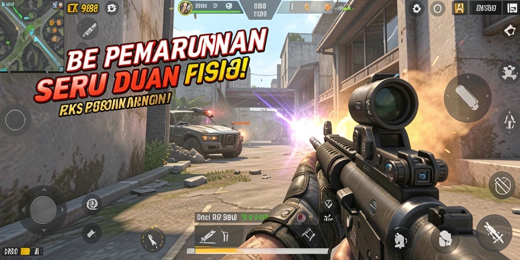 Tampilan gameplay intens di ZK988 dengan aksi tembak-menembak seru.
